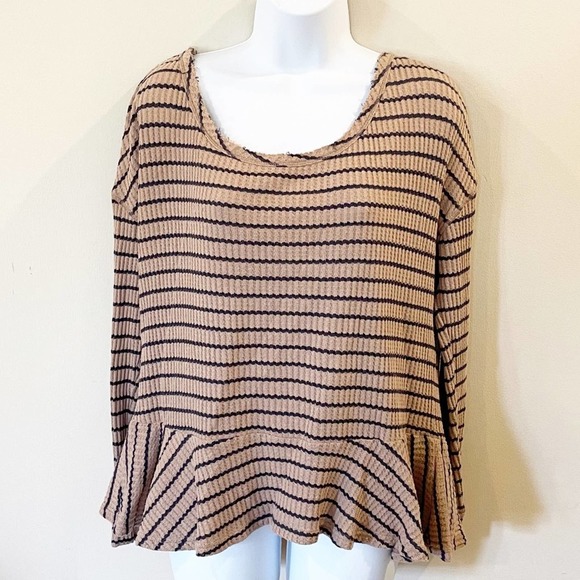 Free People Tops - Free People We The Free Striped Peplum Top Medium